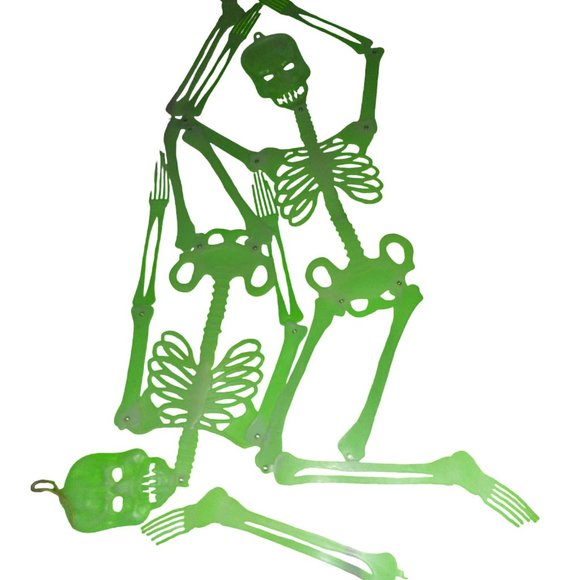 VTG Fun World Glow in the Dark Skeleton Prop Halloween Decor #9847 Lot of 2 - Picture 1 of 15